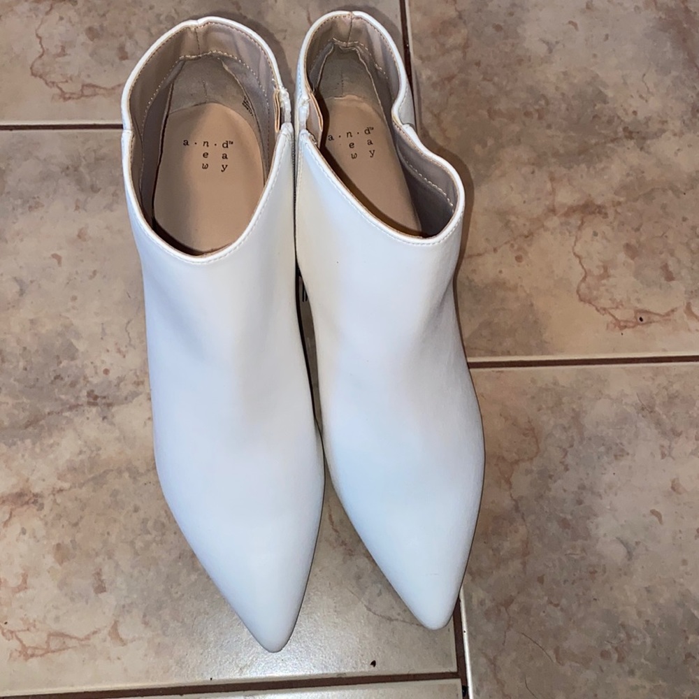 Never worn white kitten heels booties from Target. Size 9